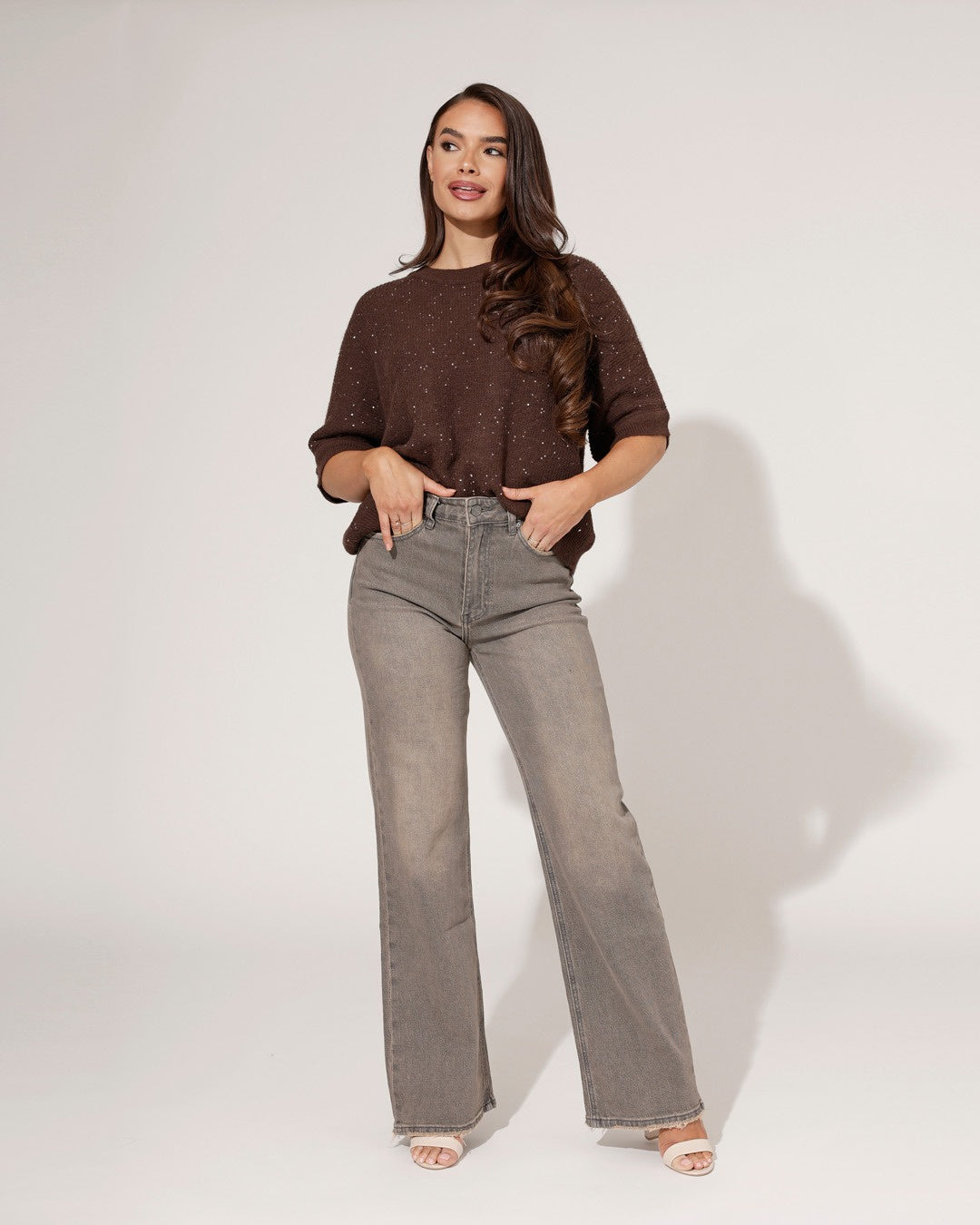 Queen Hearts | Wide leg, Straight jeans Misty Bruin