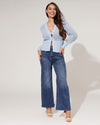 Gehaakt vest Joline Blauw