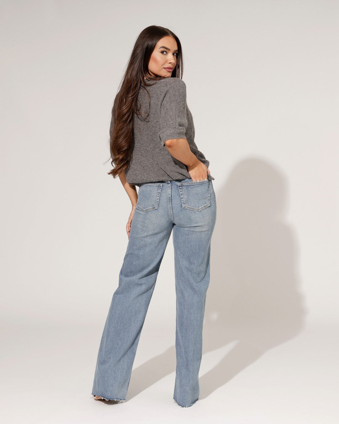Queen Hearts | Wide leg jeans Nina-19 Blauw