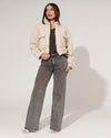 Queen Hearts | Wide leg, Straight jeans Beau-2 Grijs