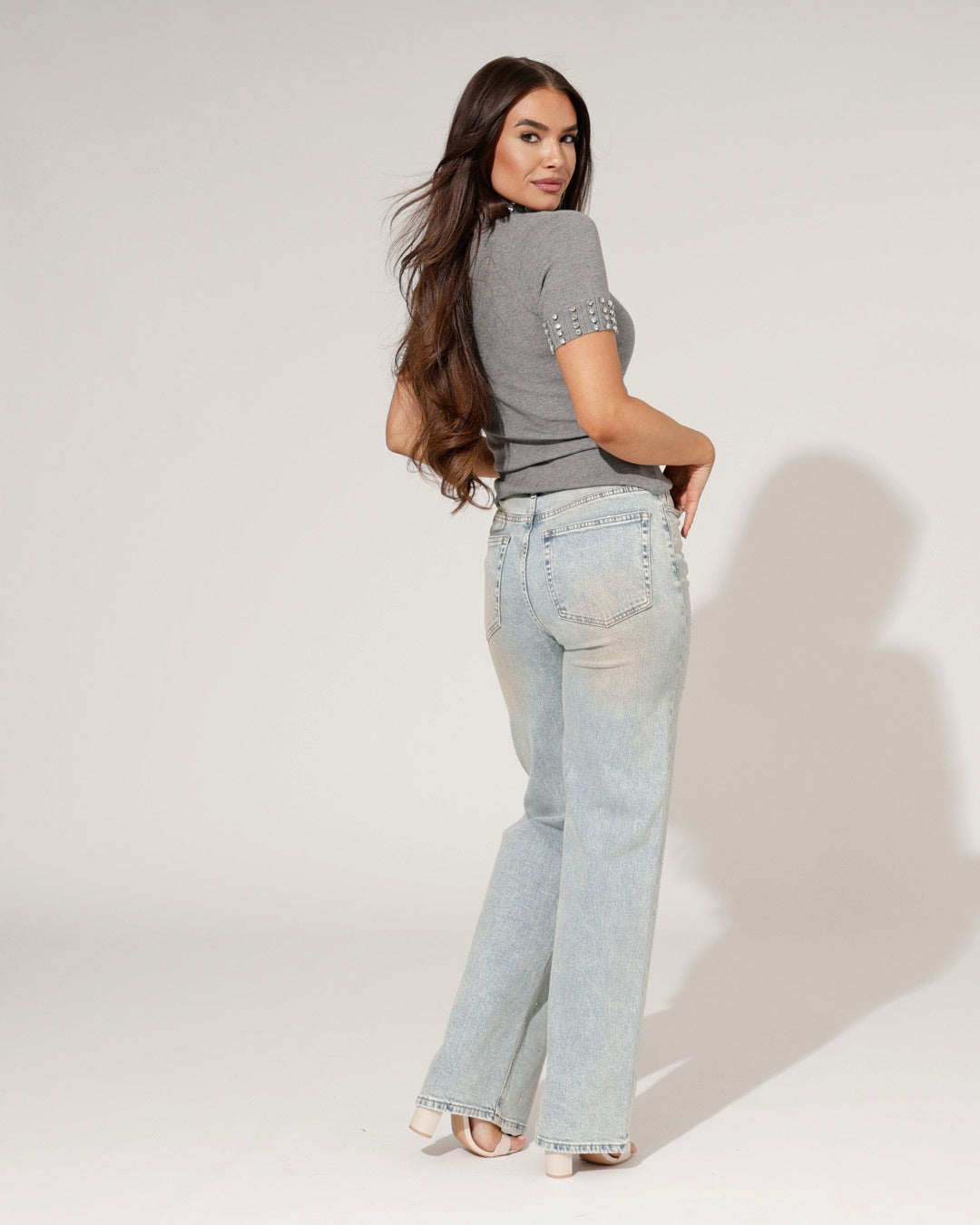 Queen Hearts | Wide leg, Straight jeans Beau Blauw