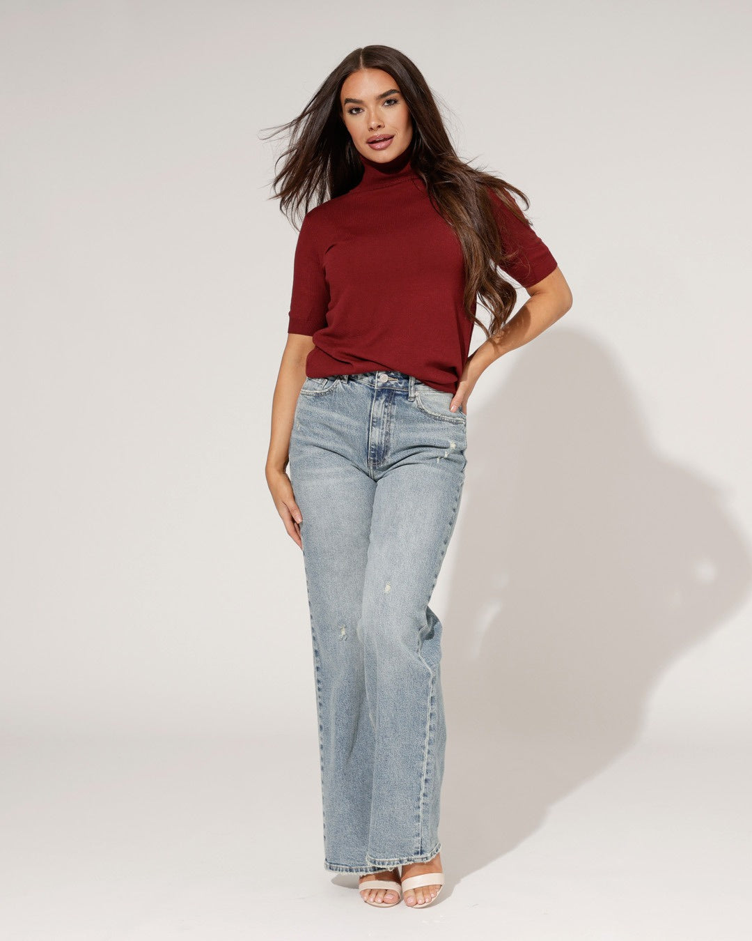 Queen Hearts | Wide leg, Straight jeans Detje Blauw