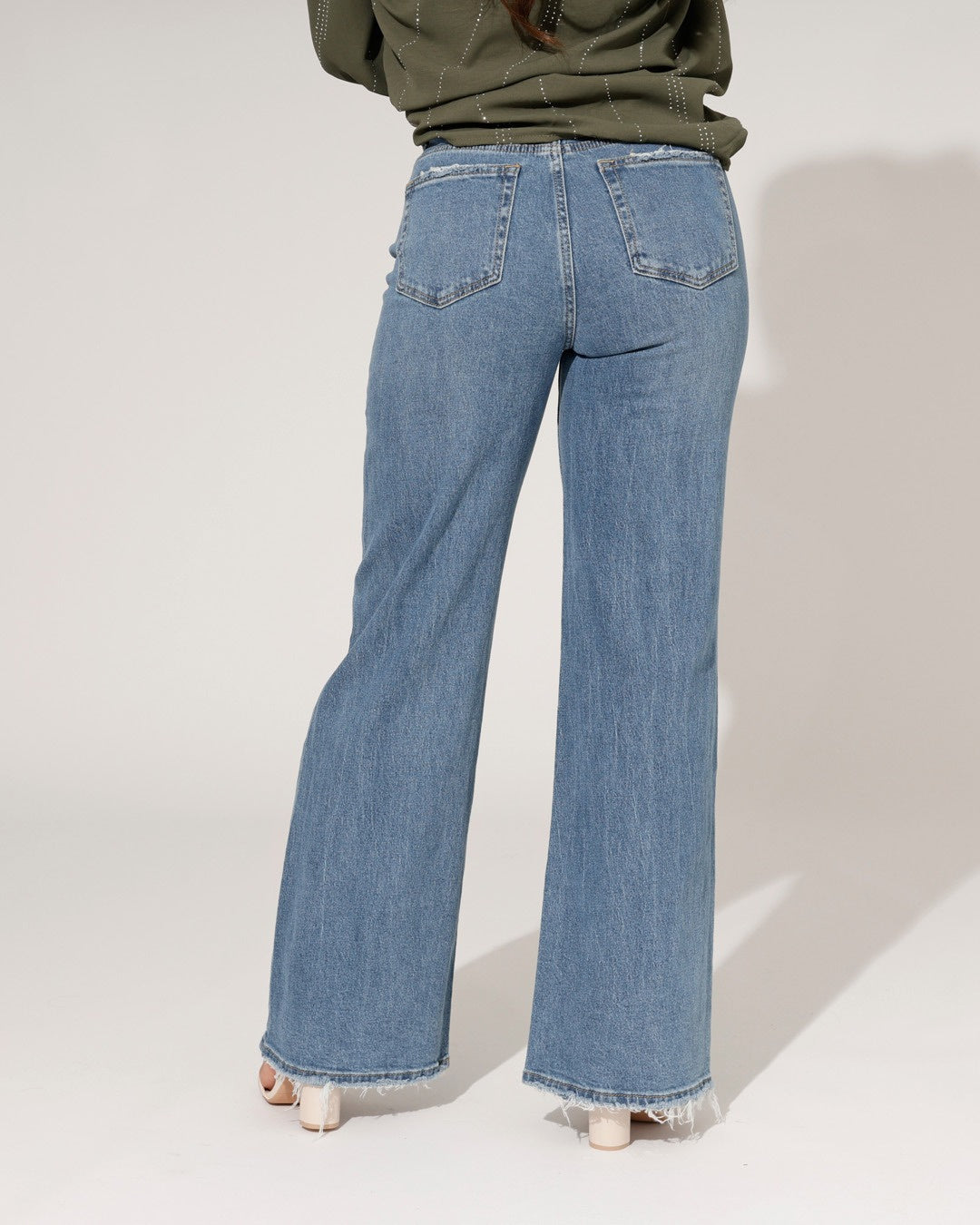Queen Hearts | Wide leg, Straight jeans Mikky Blauw