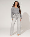 Queen Hearts | Wide leg, Straight jeans Joelle-2 Grijs
