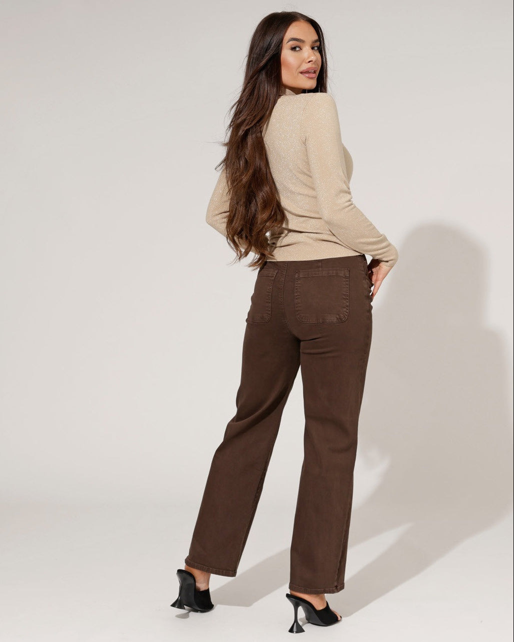 ZAC & ZOE | Jog-jeans Wide Leg Mimi-C Donkerbruin
