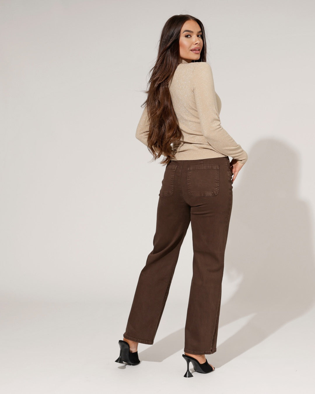 ZAC & ZOE | Jog-jeans Wide Leg Mimi-C Donkerbruin