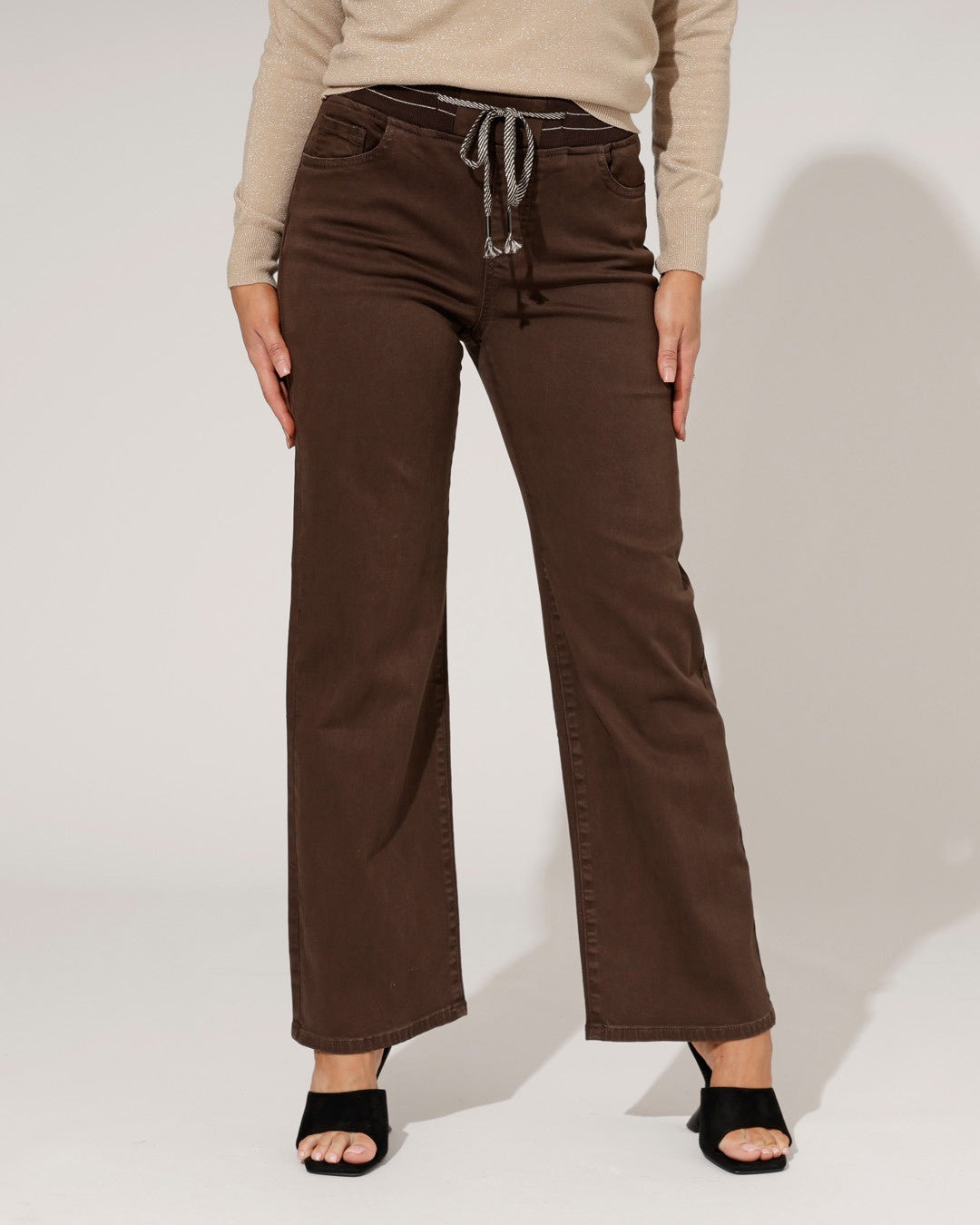 ZAC & ZOE | Jog-jeans Wide leg Mimi-C Donkerbruin