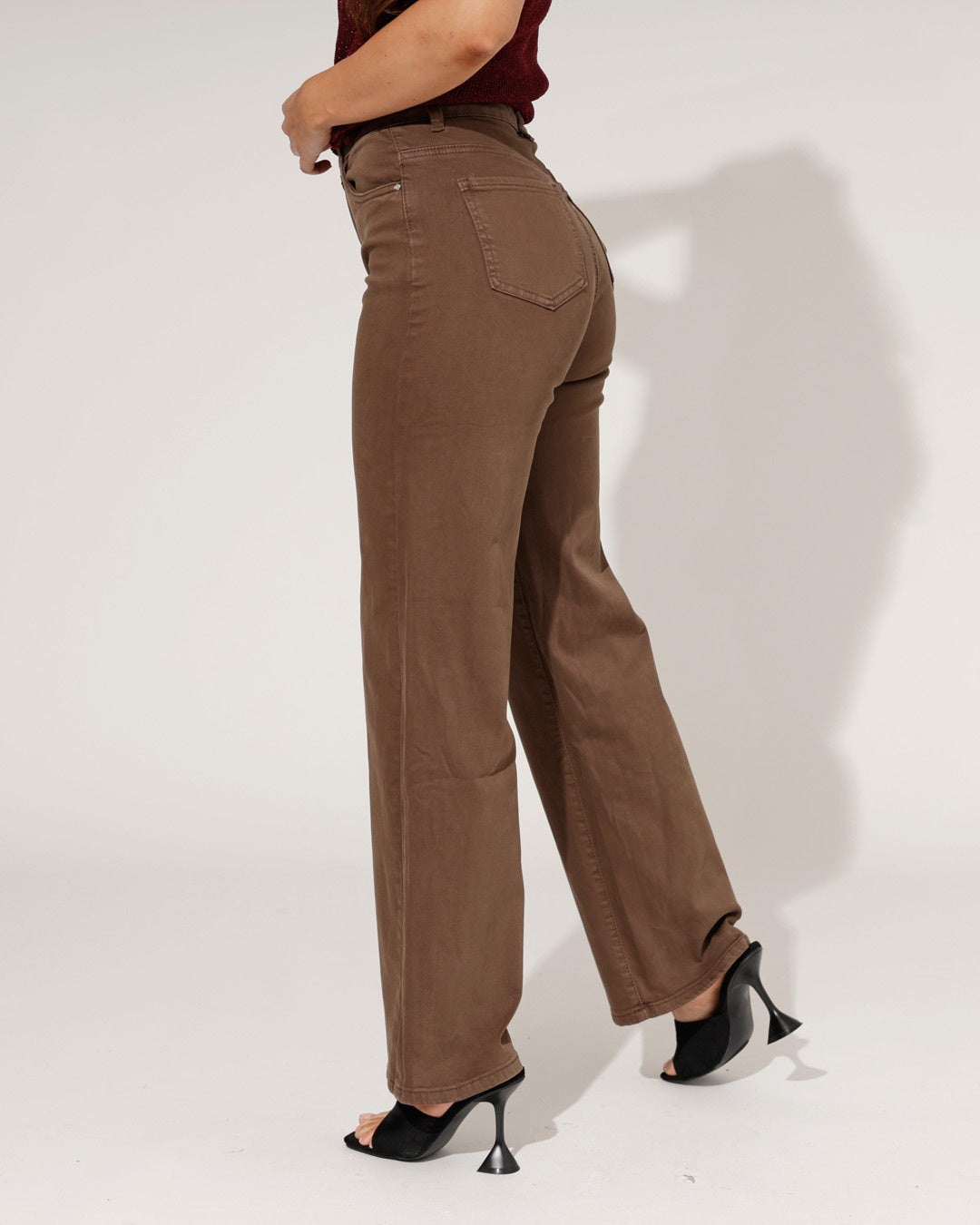 Goodies | Wide leg jeans Es-6 Donkerbruin