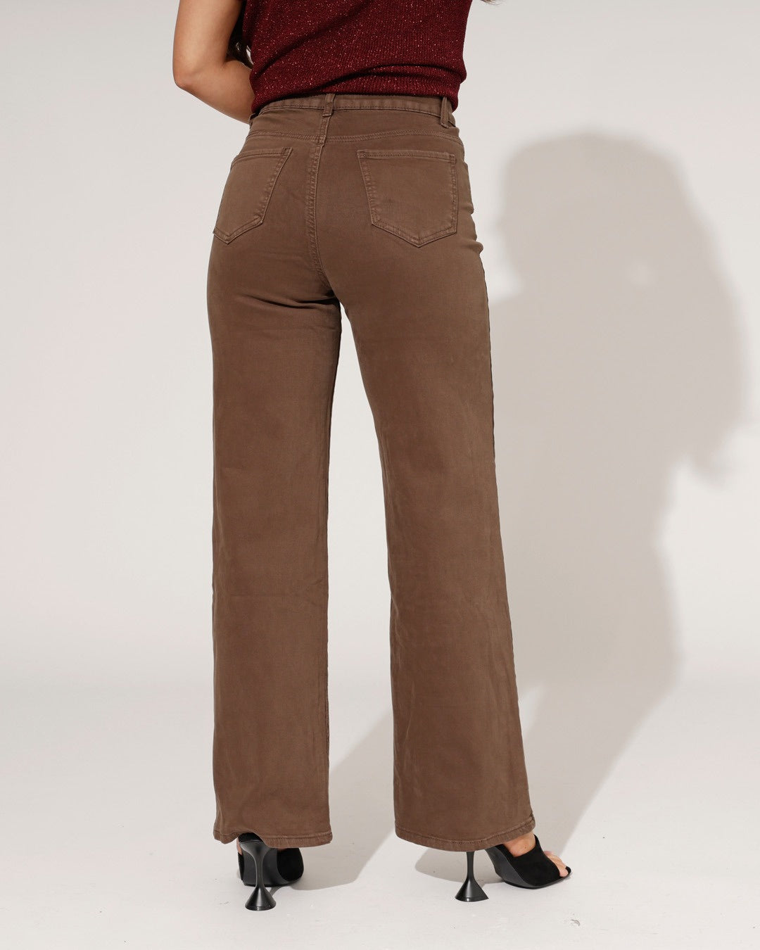 Goodies | Wide leg jeans Es-6 Donkerbruin