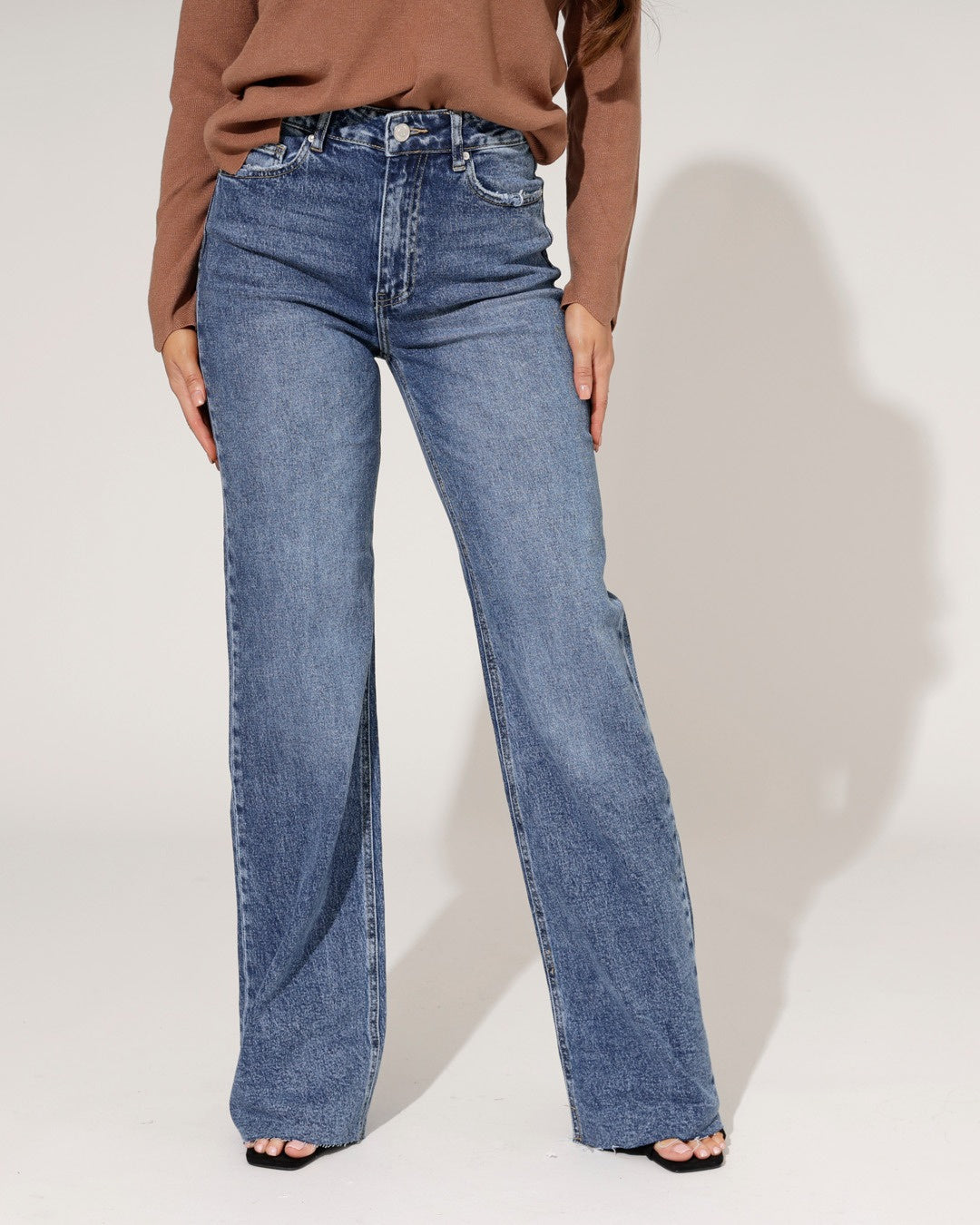 Queen Hearts | Wide leg jeans Nina-2 Donkerblauw