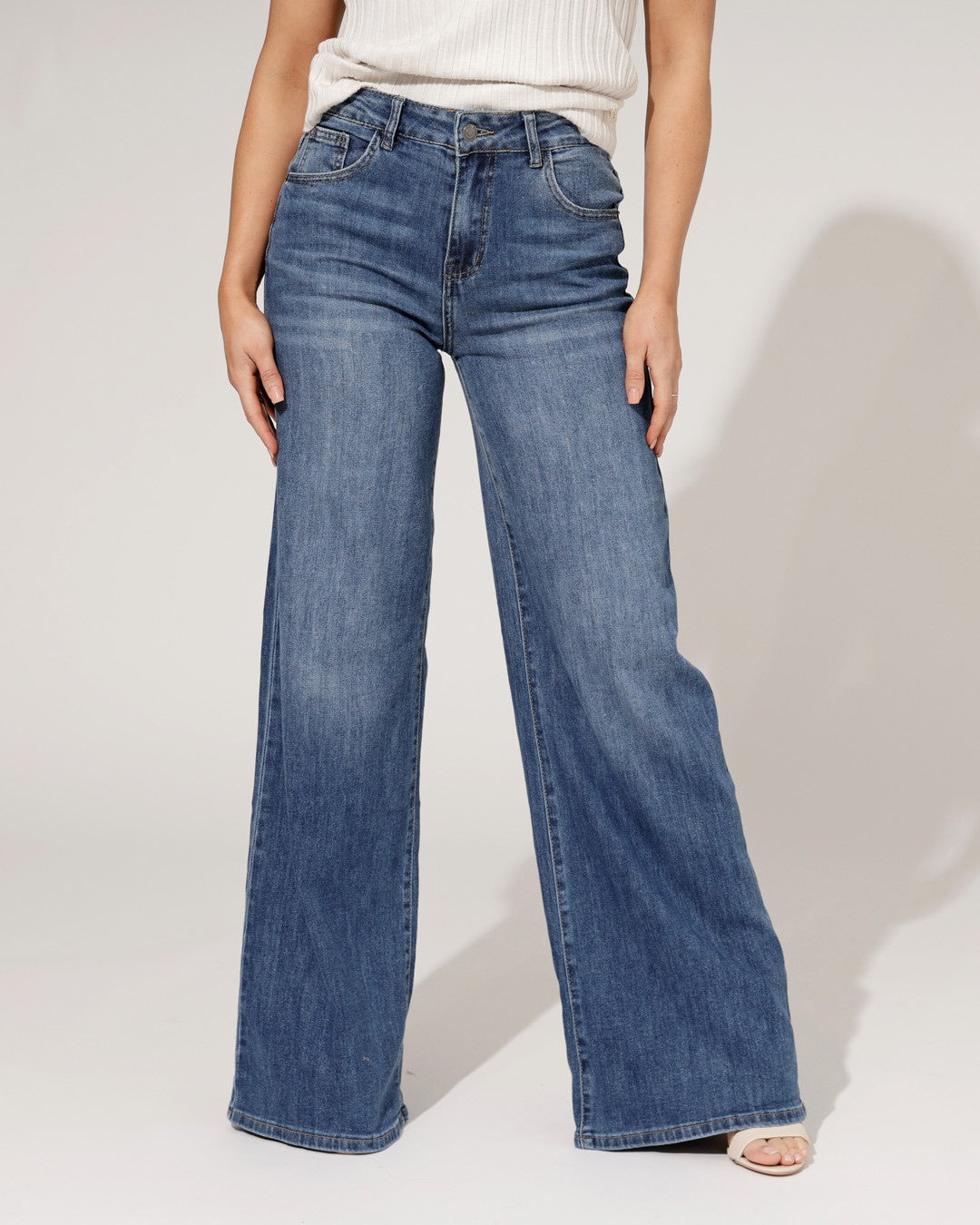 Hello Miss | Wide leg jeans Amber-2 Blauw