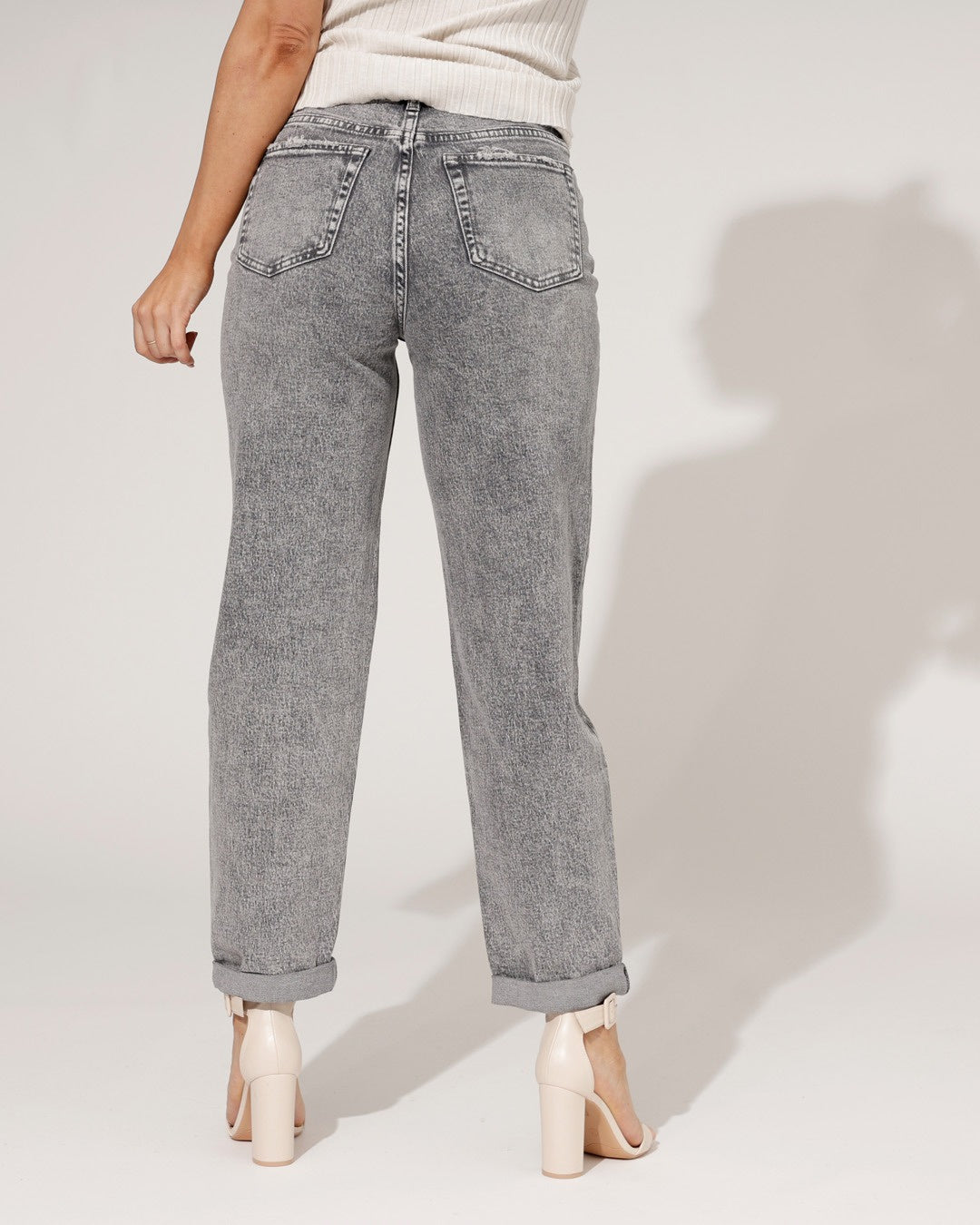 Queen Hearts | Mom jeans Nancey-2 Grijs