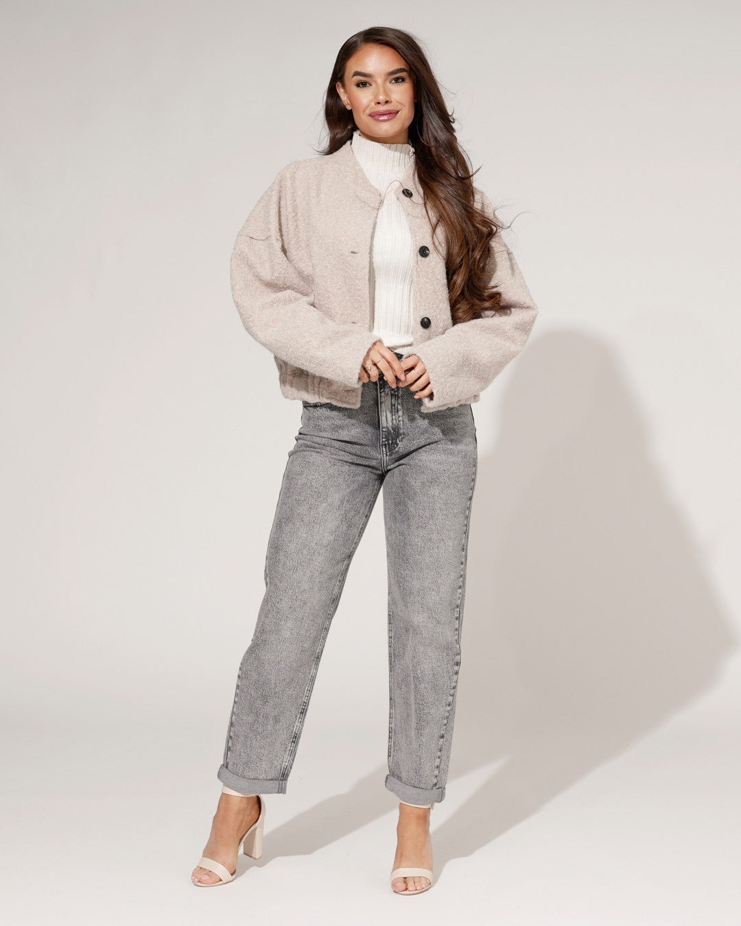 Queen Hearts | Mom jeans Nancey-2 Grijs