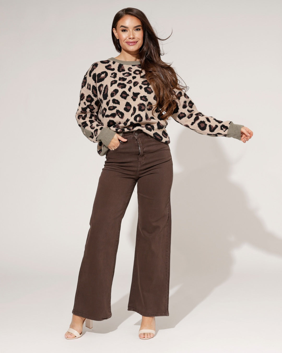 Ana & Lucy | Wide leg jeans Noe-CM Donkerbruin