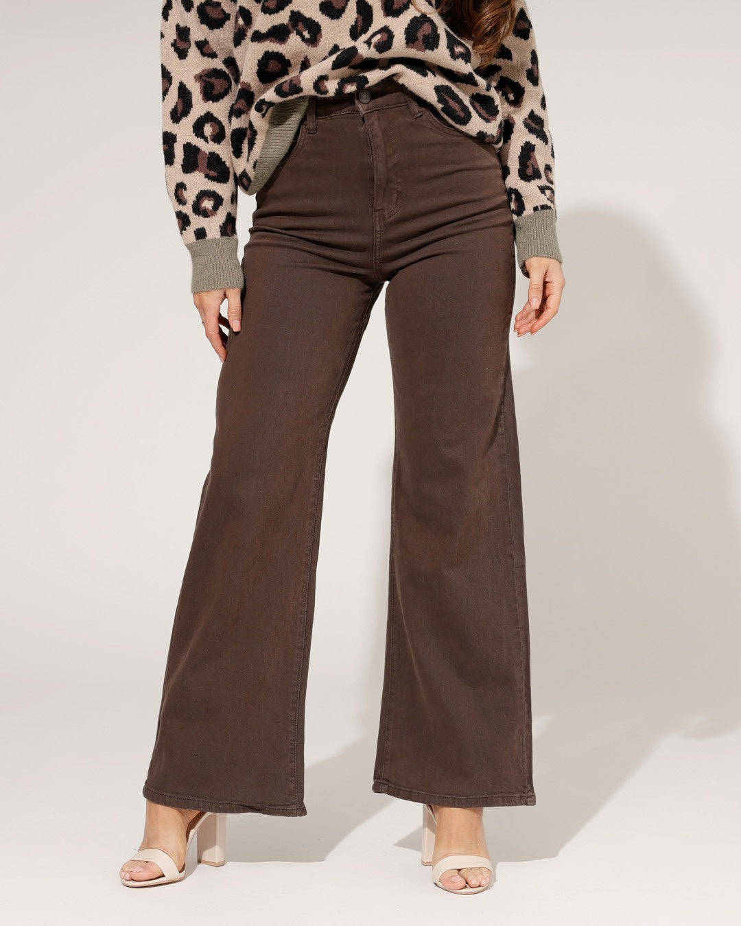 Ana & Lucy | Wide leg jeans Noe-CM Donkerbruin