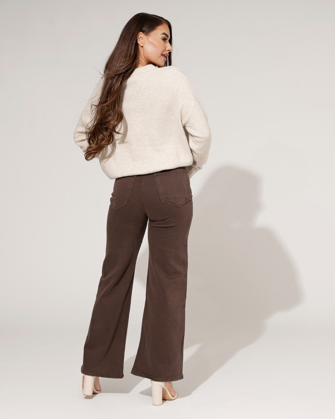 Ana & Lucy | Wide leg jeans Noe-CM Donkerbruin
