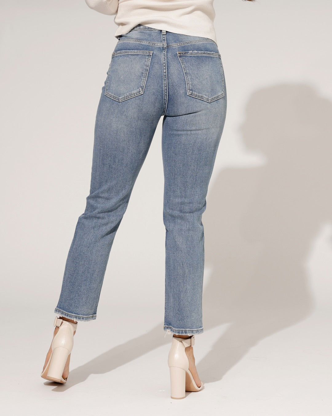 Queen Hearts | Mom jeans Teddie Blauw