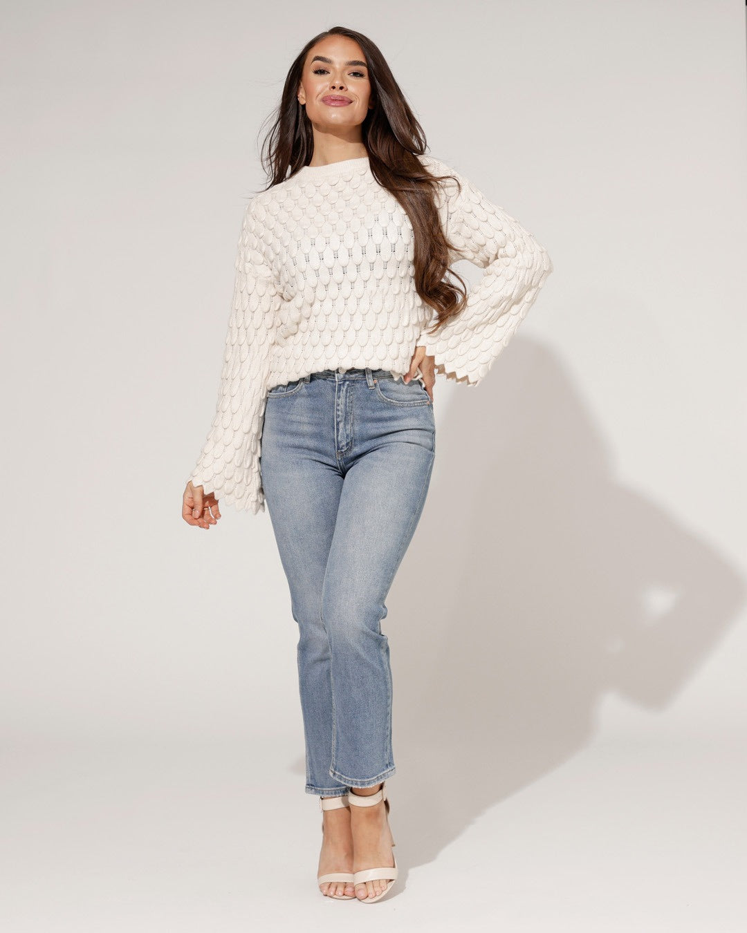 Queen Hearts | Mom jeans Teddie Blauw