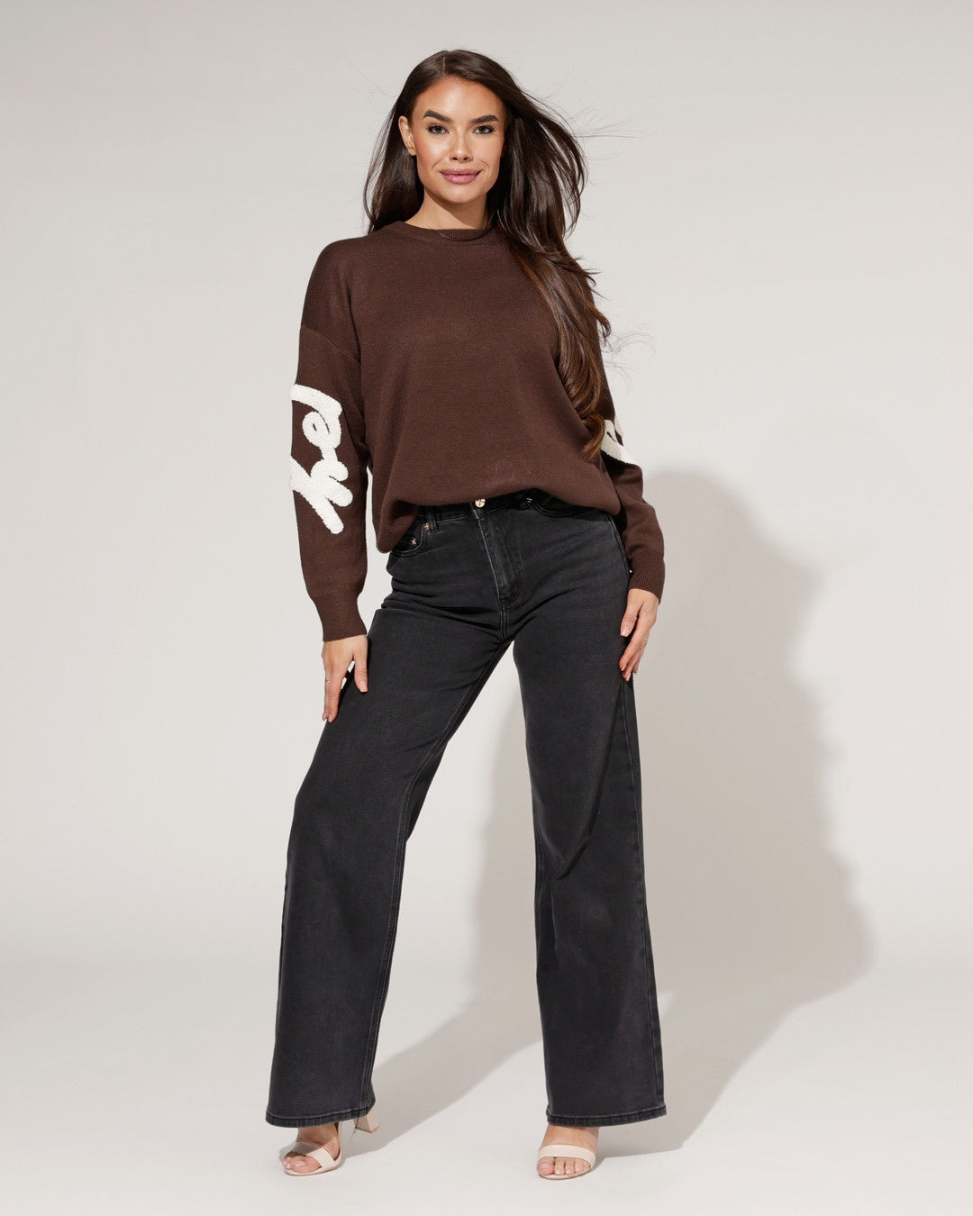 Trui Smiley Donkerbruin