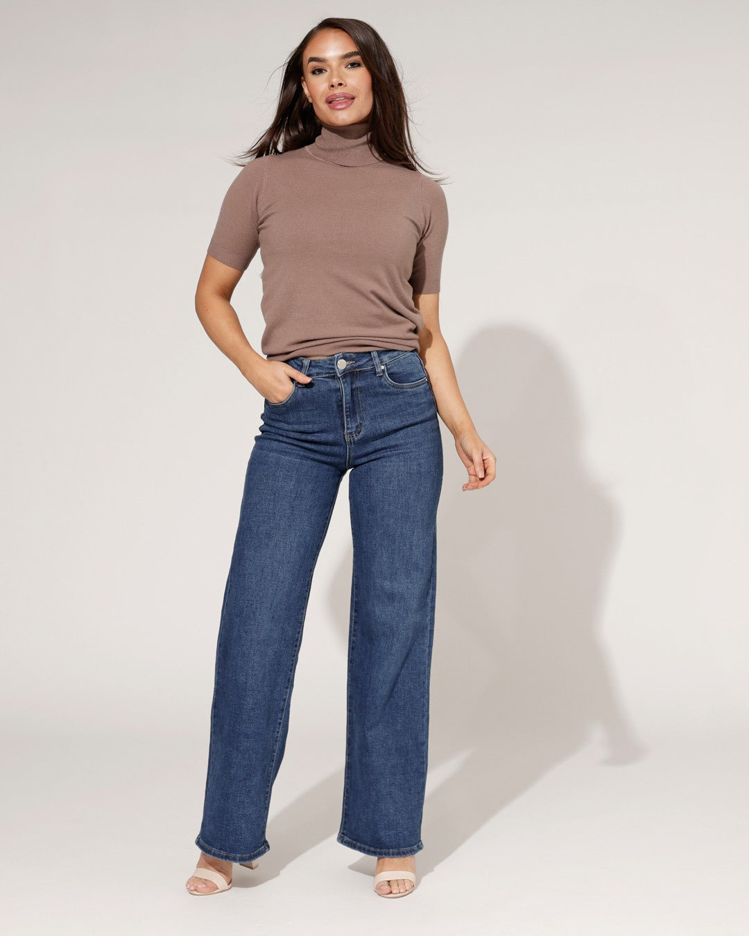 Goodies | Wide leg jeans Janneke Donkerblauw