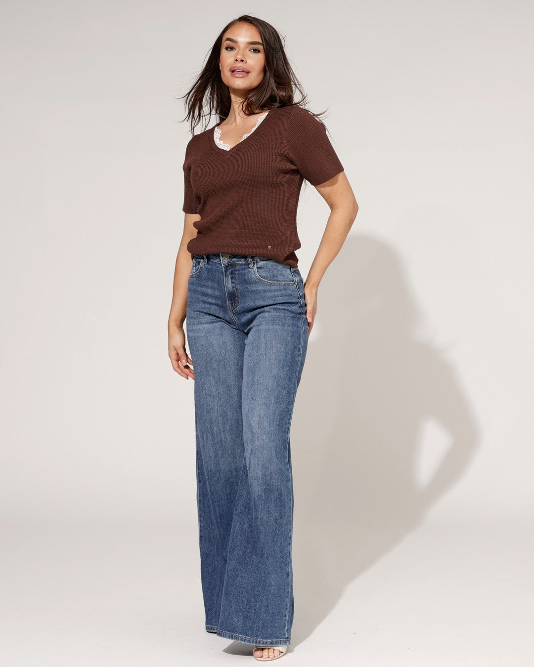 Hello Miss | Wide leg jeans Amber-2 Blauw