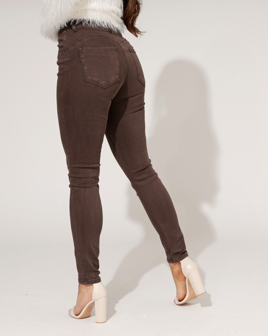 Ana & Lucy | Skinny jeans Melis-CM Donkerbruin