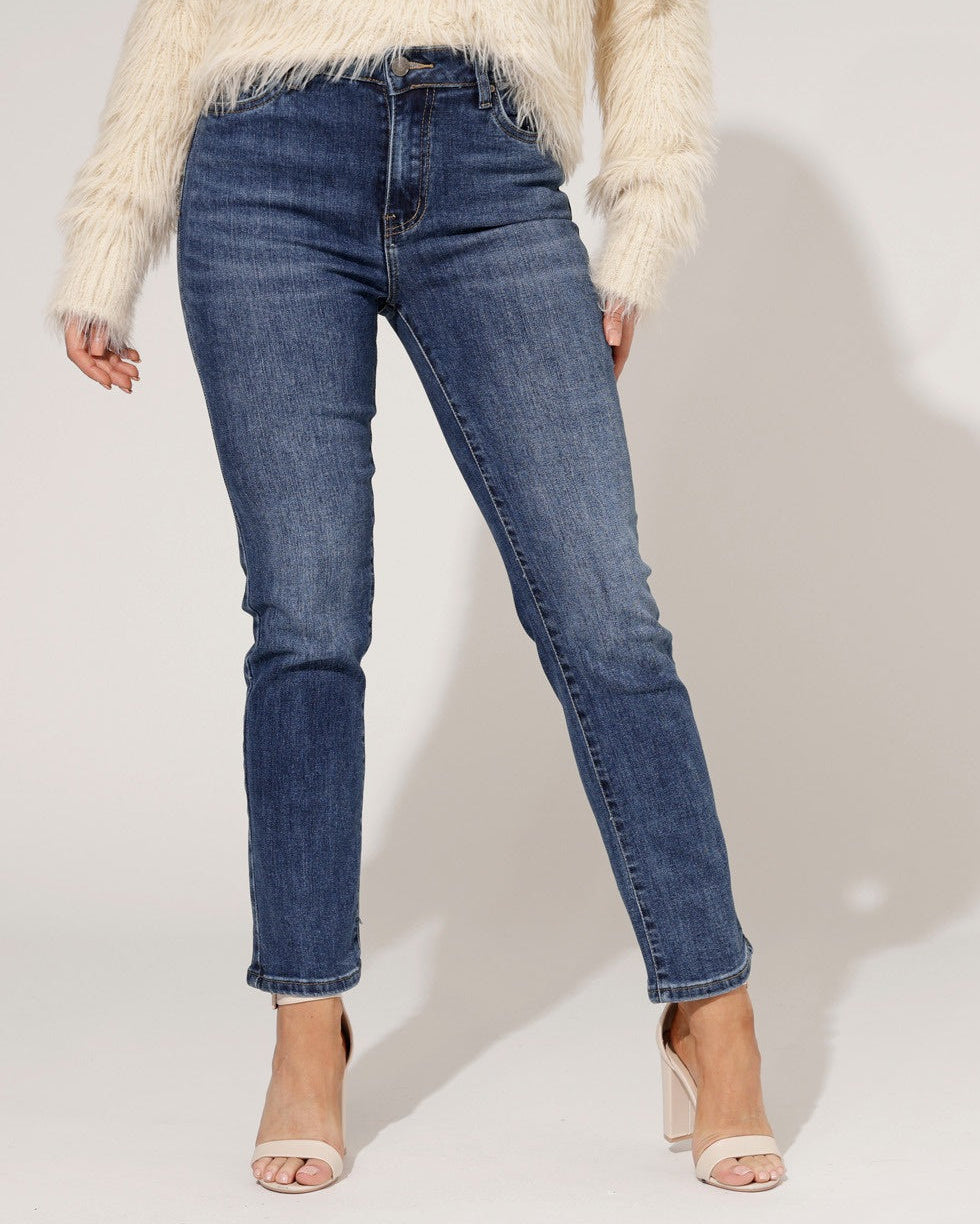 Ana & Lucy | Straight Jeans Kim Donkerblauw
