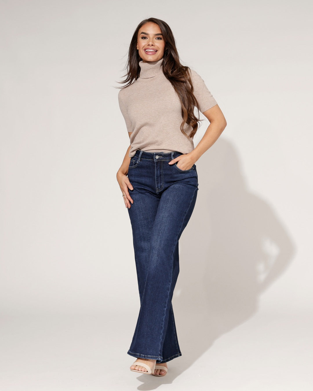 Hello Miss | Wide leg jeans Tess-22 Donkerblauw