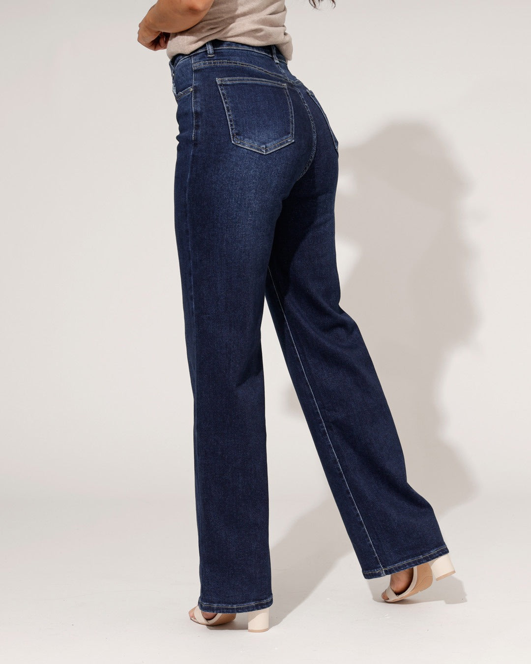 Hello Miss | Wide leg jeans Tess-22 Donkerblauw