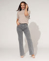 Hello Miss | Wide leg jeans Kiki-3 Grijs