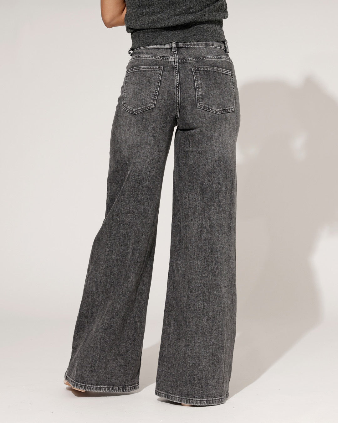 Hello Miss | Wide leg jeans Amber-5 Donkergrijs