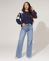 Queen Hearts | Wide leg jeans Nina-9 Donkerblauw