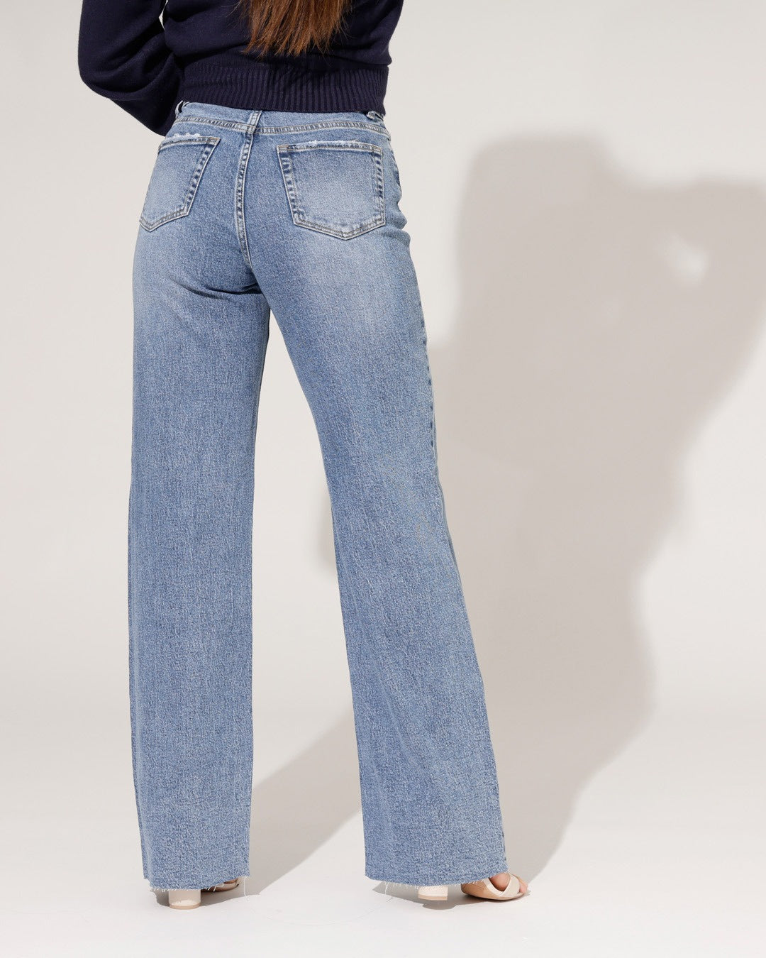Queen Hearts | Wide leg jeans Nina-9 Donkerblauw