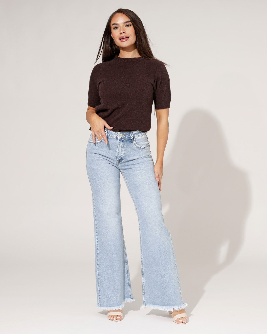 Queen Hearts | Wide leg jeans Nora Blauw