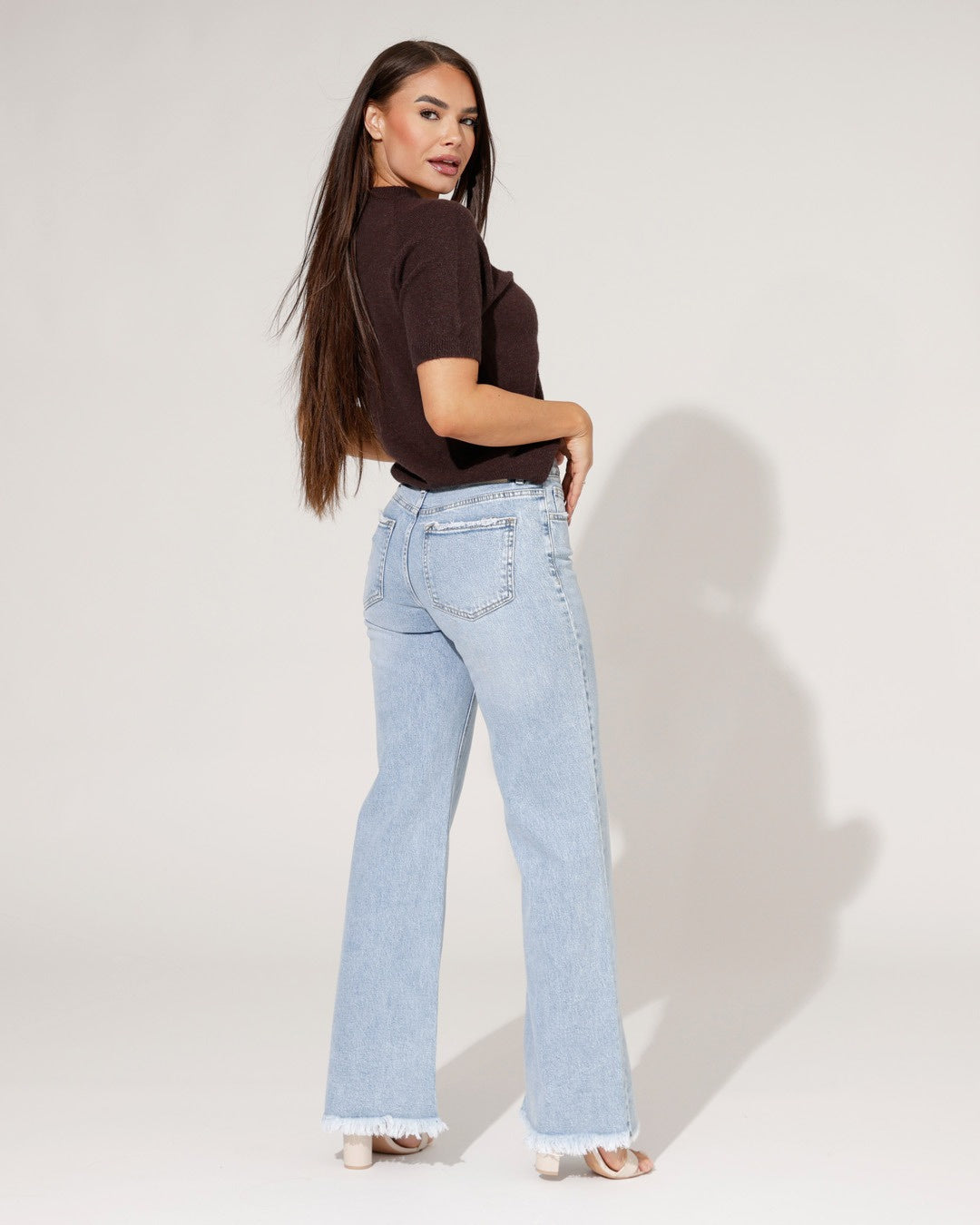 Queen Hearts | Wide leg jeans Nora Blauw