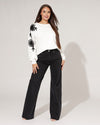 Queen Hearts | Wide leg jeans Nina-7 Zwart