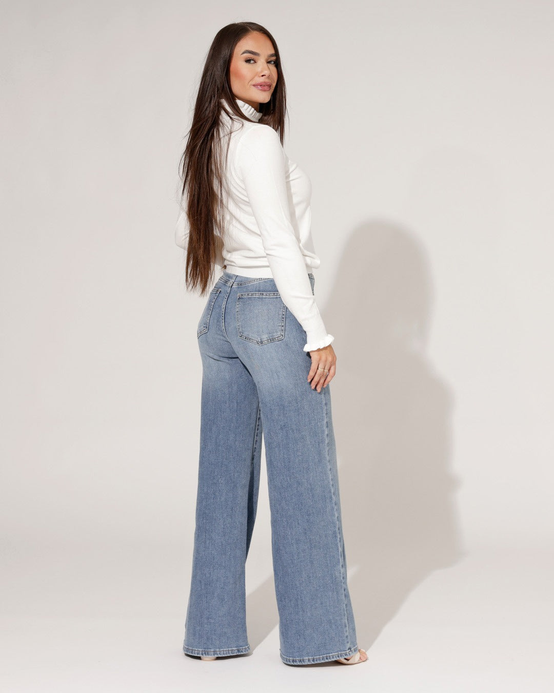Hello Miss | Wide leg jeans Amber-1 Blauw