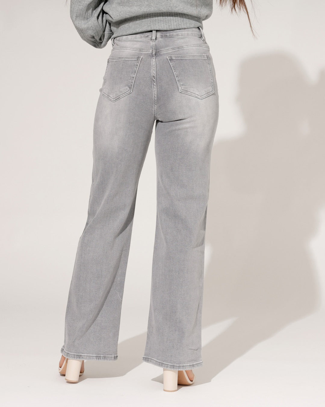 Hello Miss | Wide leg jeans Tess-21 Grijs