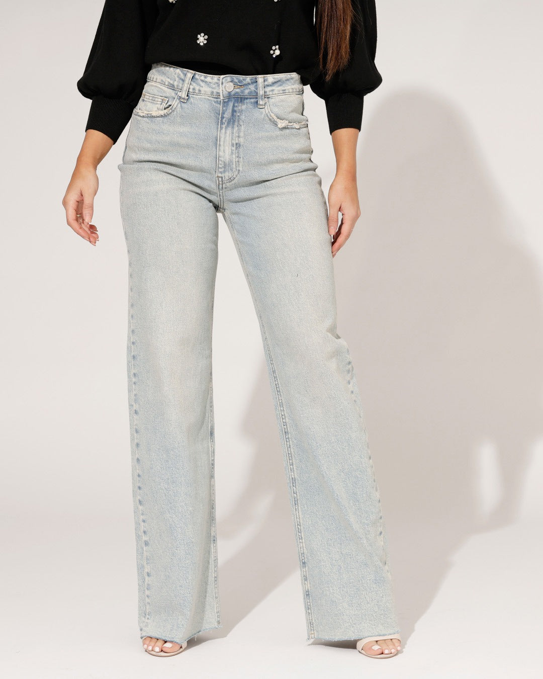 Queen Hearts | Wide leg jeans Nina-18 Blauw
