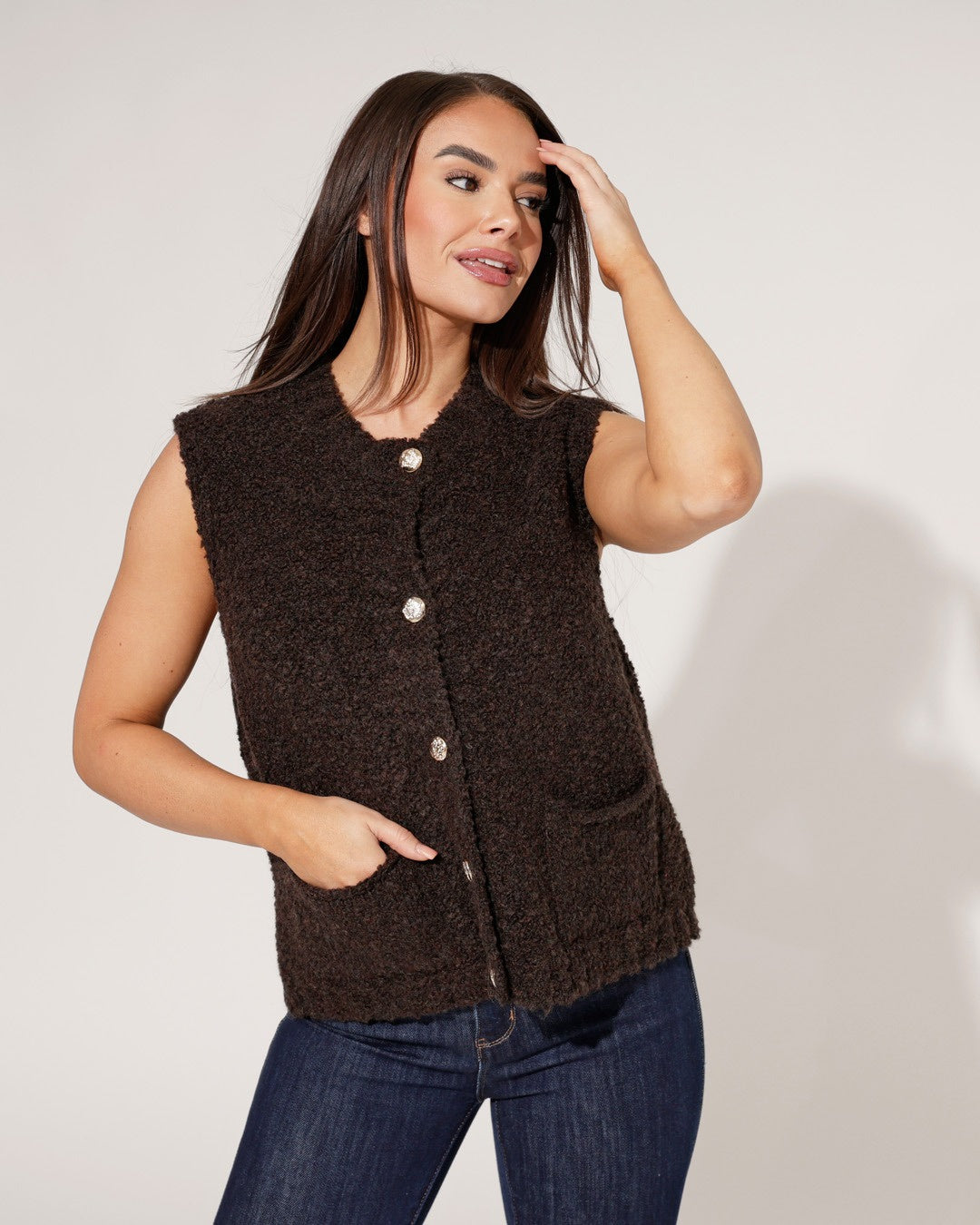 Gilet Tracey Donkerbruin