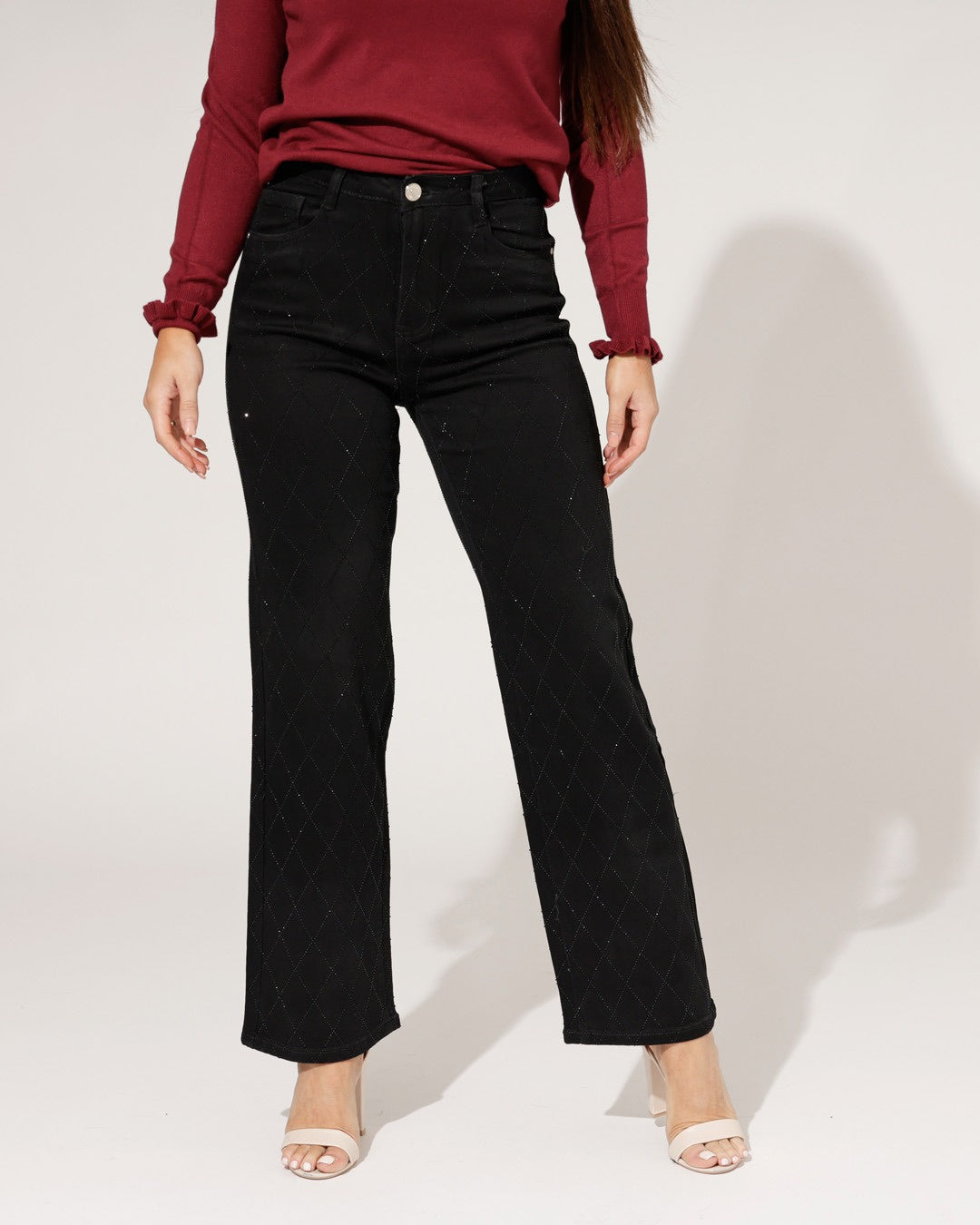 Folyrose | Straight jeans Perla Zwart