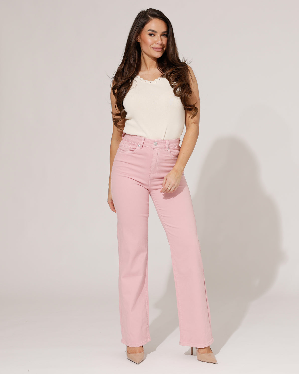VS Miss Wide leg jeans Lynn-38 in roze, extra aanzicht 2