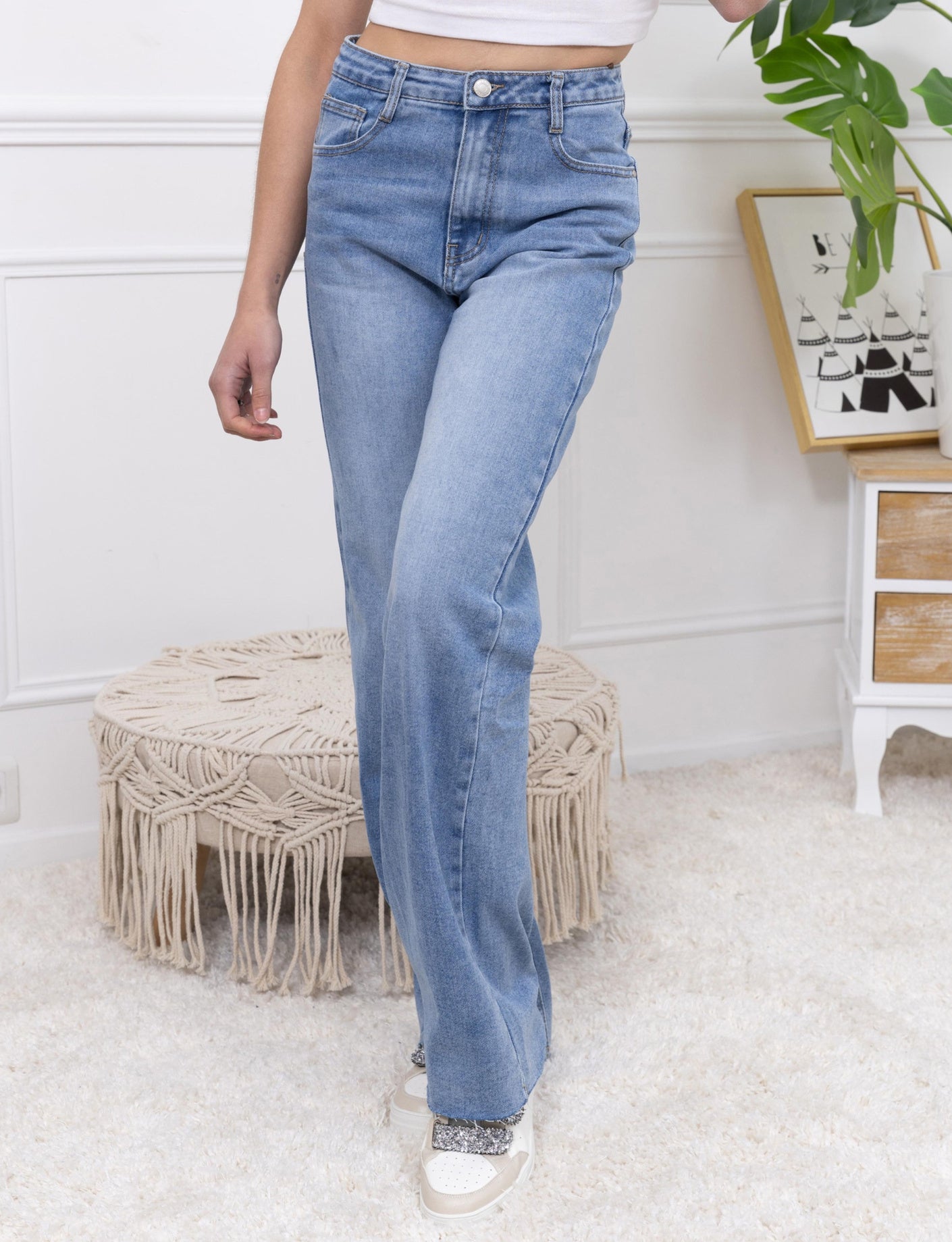 Folyrose | Wide leg jeans Nola Blauw
