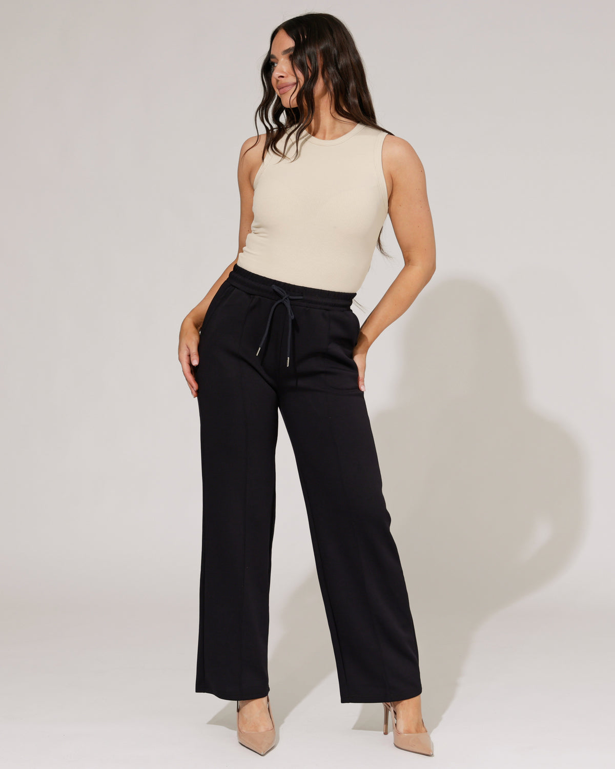 Wide leg broek Rozaly in donkerblauw