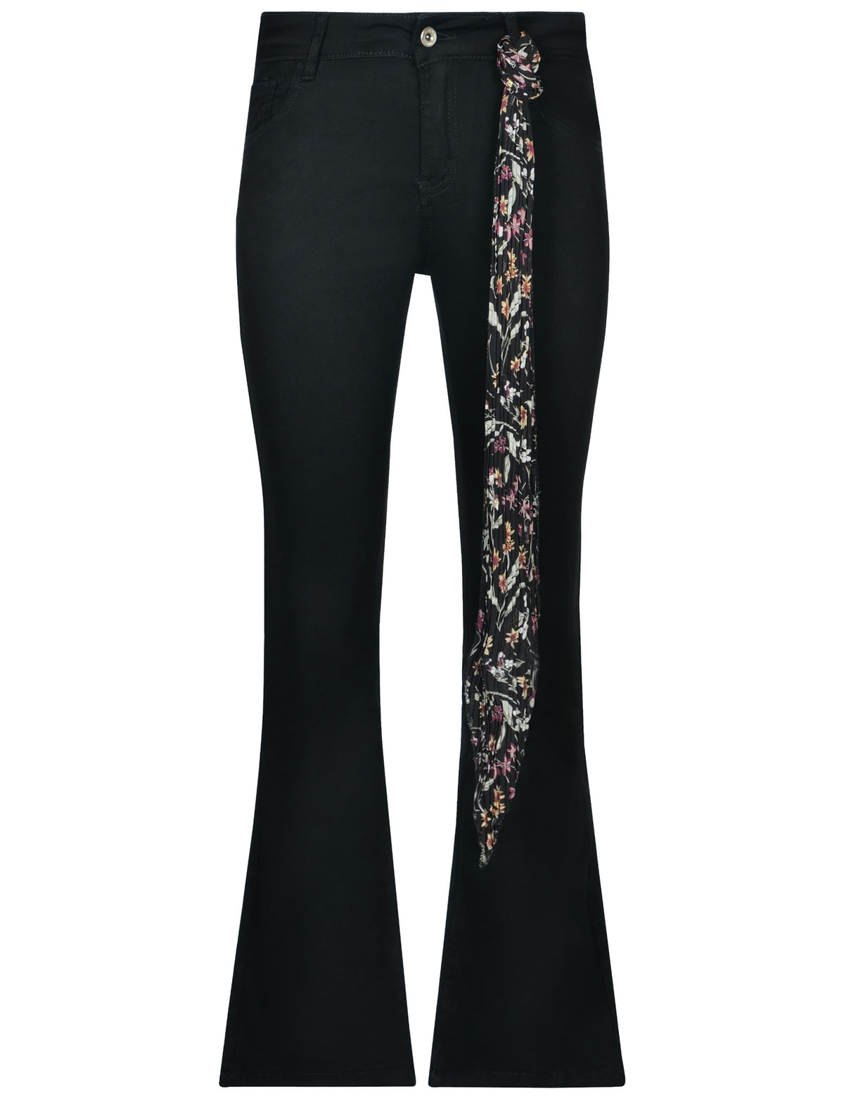 ZAC & ZOE Flared jeans met sjaaltje Noa-H in zwart