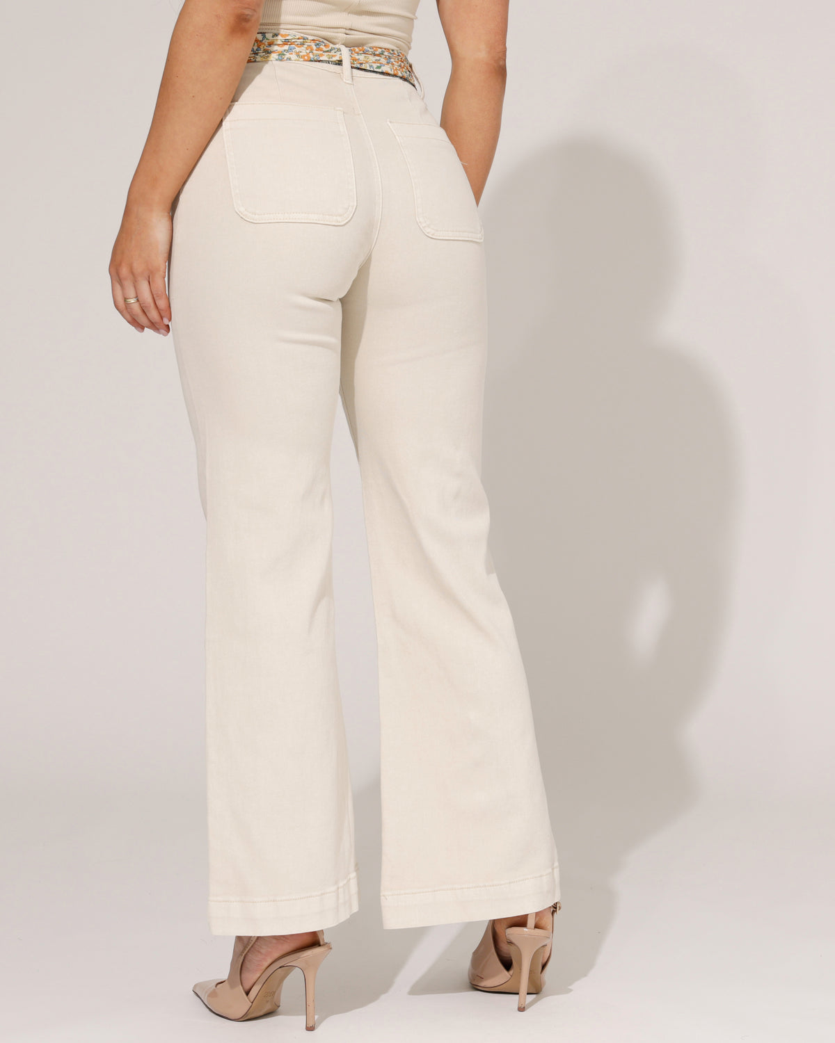 ZAC & ZOE Wide leg jeans Mindey-B in beige, extra aanzicht 3