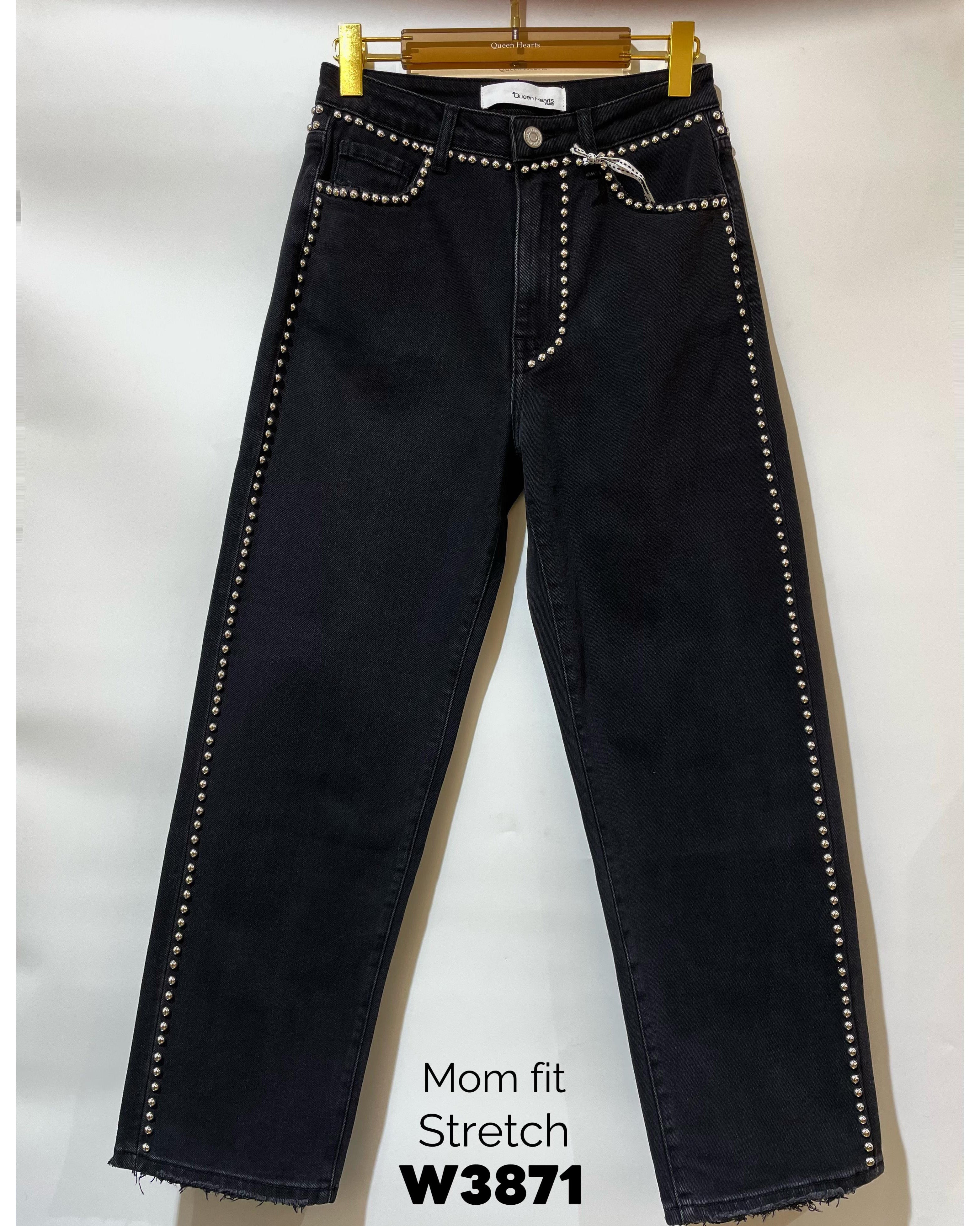 Queen Hearts | Mom jeans met studs Fenna Zwart