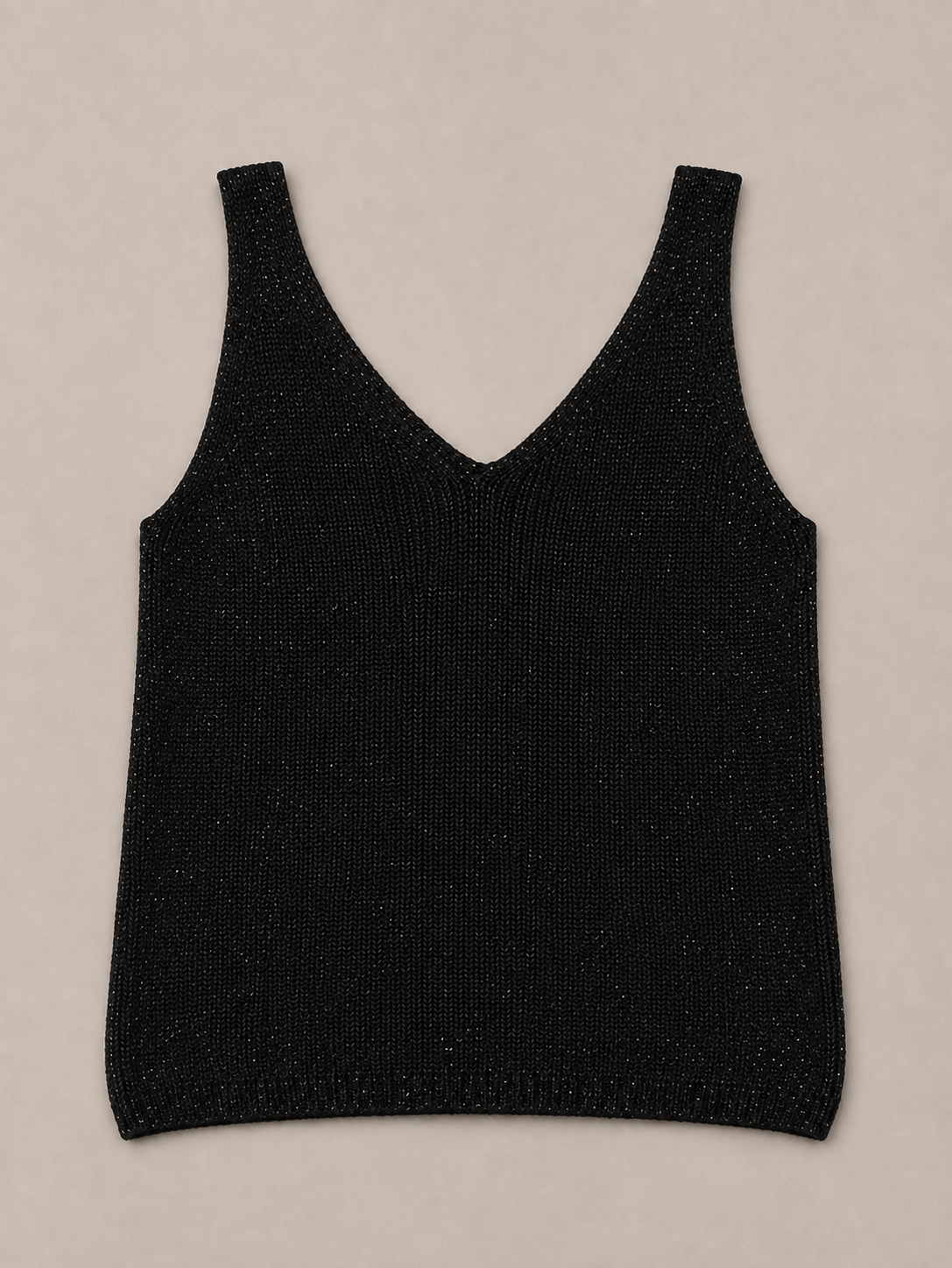 Glitter top met V-hals Zoe Zwart