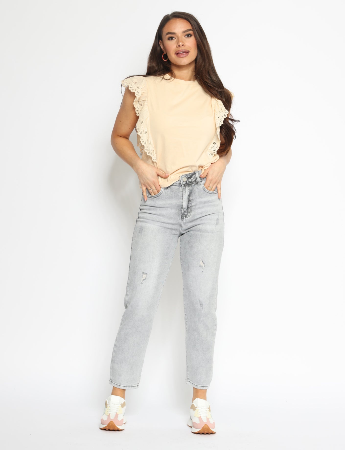 Folyrose | Mom jeans Jolie Lichtgrijs
