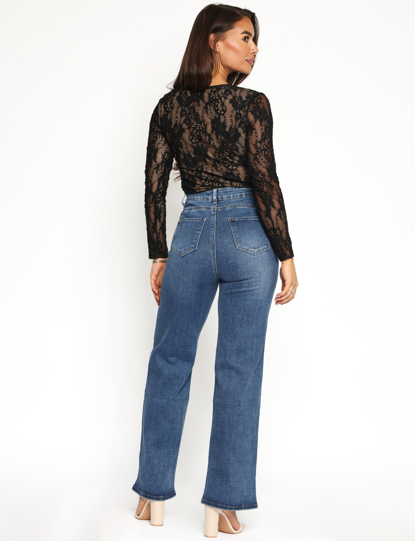 Goodies | Wide leg jeans Jenske Donkerblauw